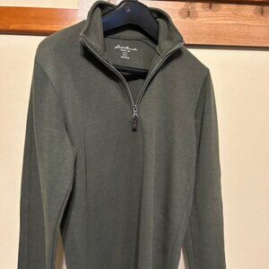 Eddie Bauer quarter-zip green sweater Men Small